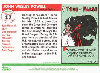 2009 Topps American Heritage #17 John Wesley Powell Back