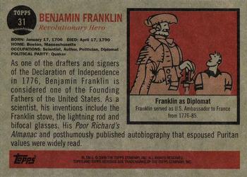 2009 Topps American Heritage #31 Benjamin Franklin Back
