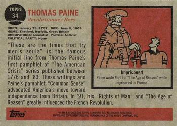 2009 Topps American Heritage #34 Thomas Paine Back