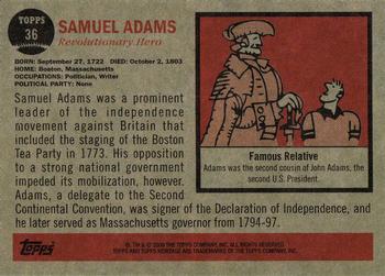 2009 Topps American Heritage #36 Samuel Adams Back
