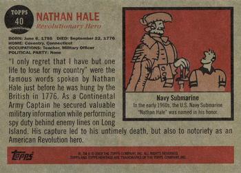 2009 Topps American Heritage #40 Nathan Hale Back