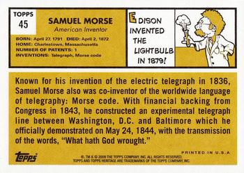 2009 Topps American Heritage #45 Samuel Morse Back