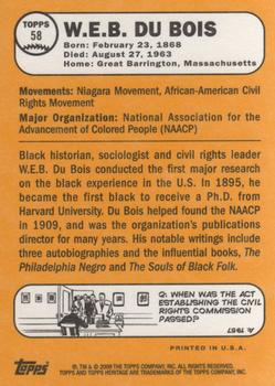 2009 Topps American Heritage #58 W.E.B. Du Bois Back