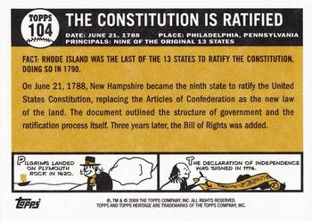 2009 Topps American Heritage #104 The Constitution is Ratified Back