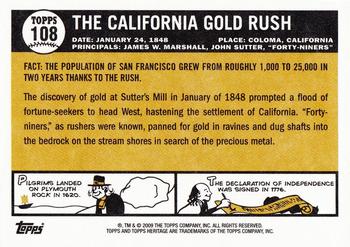 2009 Topps American Heritage #108 The California Gold Rush Back