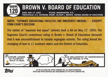 2009 Topps American Heritage #120 Brown v. Board of Education Back