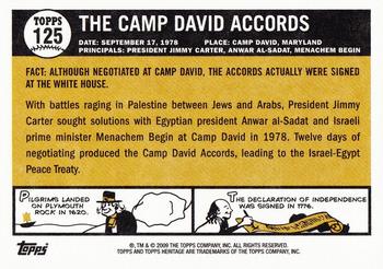 2009 Topps American Heritage #125 The Camp David Accords Back