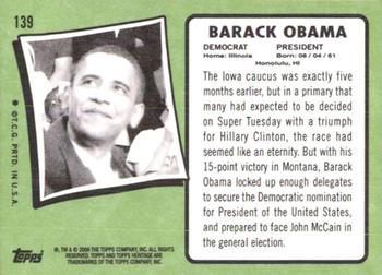 2009 Topps American Heritage #139 Barack Obama Back