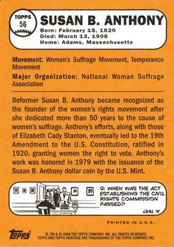 2009 Topps American Heritage #56 Susan B. Anthony Back
