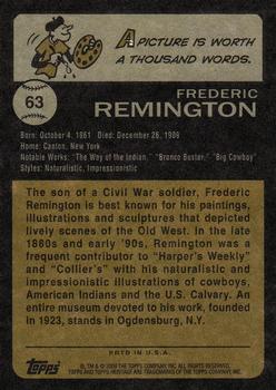 2009 Topps American Heritage #63 Frederic Remington Back