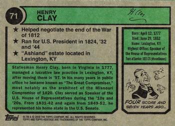 2009 Topps American Heritage #71 Henry Clay Back
