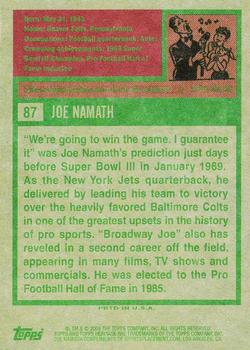 2009 Topps American Heritage #87 Joe Namath Back