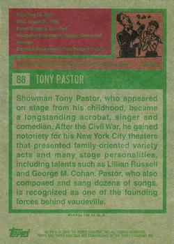 2009 Topps American Heritage #88 Tony Pastor Back