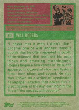 2009 Topps American Heritage #89 Will Rogers Back