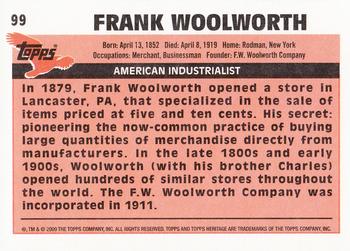 2009 Topps American Heritage #99 Frank Woolworth Back