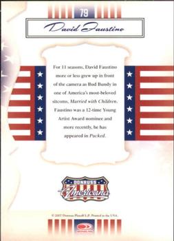 2007 Donruss Americana #79 David Faustino Back