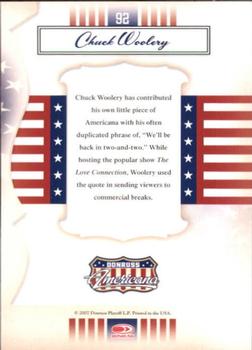 2007 Donruss Americana #92 Chuck Woolery Back