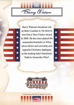2008 Donruss Americana II #196 Barry Watson Back