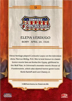 2009 Donruss Americana #9 Elena Verdugo Back