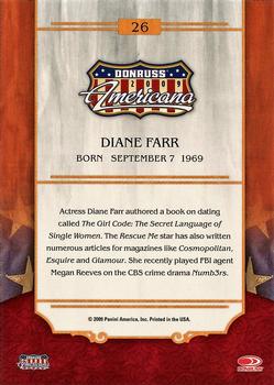 2009 Donruss Americana #26 Diane Farr Back