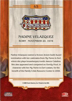 2009 Donruss Americana #45 Nadine Velazquez Back