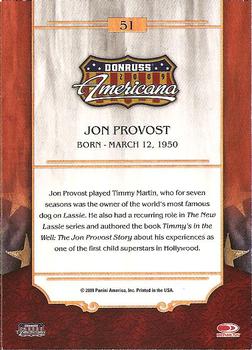 2009 Donruss Americana #51 Jon Provost Back
