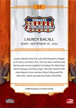 2009 Donruss Americana - Retail #27 Lauren Bacall Back