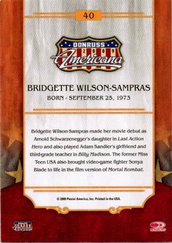 2009 Donruss Americana - Retail #40 Bridgette Wilson-Sampras Back