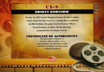 2007 Donruss Americana - Cinema Stars Material Silver Screen #CS-8 Ernest Borgnine Back