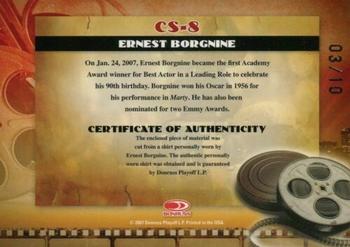 2007 Donruss Americana - Cinema Stars Material Super Stars #CS-8 Ernest Borgnine Back