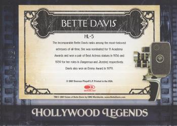 2007 Donruss Americana - Hollywood Legends #HL-5 Bette Davis Back