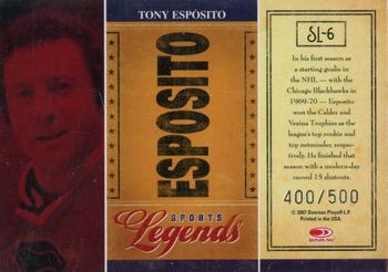 2007 Donruss Americana - Sports Legends #6 Tony Esposito Back