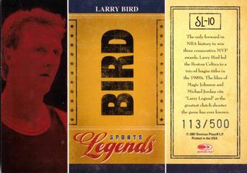 2007 Donruss Americana - Sports Legends #10 Larry Bird Back