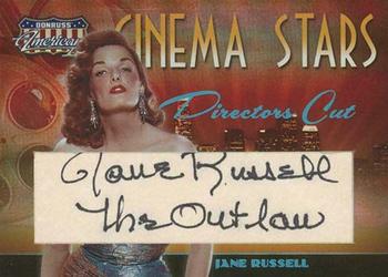 2008 Donruss Americana II - Cinema Stars Signature Directors Cut #38 Jane Russell Front