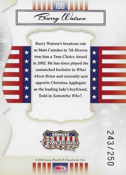 2008 Donruss Americana II - Gold Proofs Retail #196 Barry Watson Back