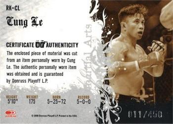 2008 Donruss Americana II - Ring Kings Material Prime #RK-CL Cung Le Back
