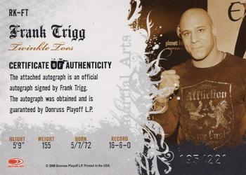 2008 Donruss Americana II - Ring Kings Signature #RK-FT Frank Trigg Back