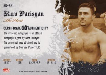 2008 Donruss Americana II - Ring Kings Signature #RK-KP Karo Parisyan Back