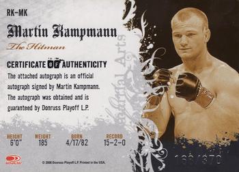 2008 Donruss Americana II - Ring Kings Signature #RK-MK Martin Kampmann Back
