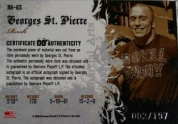 2008 Donruss Americana II - Ring Kings Signature Material #RK-GS Georges St-Pierre Back