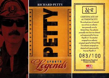 2008 Donruss Americana II - Sports Legends Signature Material #SL-12 Richard Petty Back