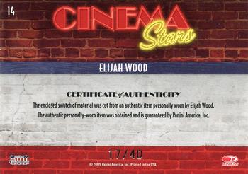 2009 Donruss Americana - Cinema Stars Material Golden Era #14 Elijah Wood Back