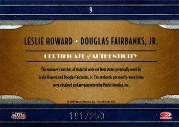 2009 Donruss Americana - Co-Stars Material #9 Leslie Howard / Douglas Fairbanks Jr. Back