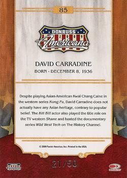 2009 Donruss Americana - Gold Proofs #85 David Carradine Back