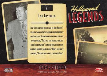 2009 Donruss Americana - Hollywood Legends #7 Lou Costello Back