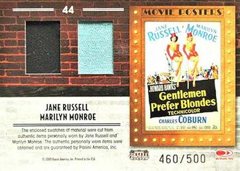 2009 Donruss Americana - Movie Posters Dual Material #44 Jane Russell / Marilyn Monroe Back