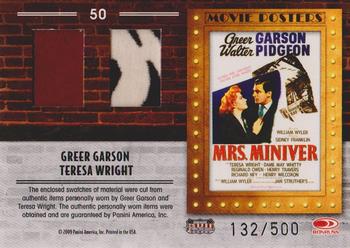 2009 Donruss Americana - Movie Posters Dual Material #50 Greer Garson / Teresa Wright Front