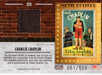 2009 Donruss Americana - Movie Posters Material #20 Charlie Chaplin Back