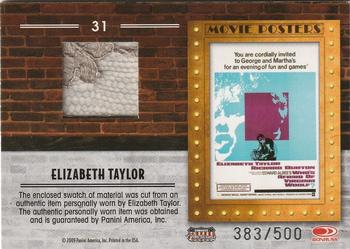 2009 Donruss Americana - Movie Posters Material #31 Elizabeth Taylor Back