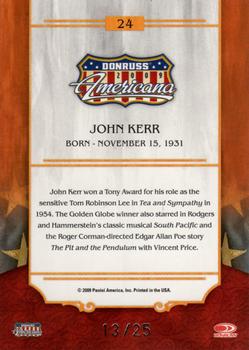 2009 Donruss Americana - Platinum Proofs #24 John Kerr Back